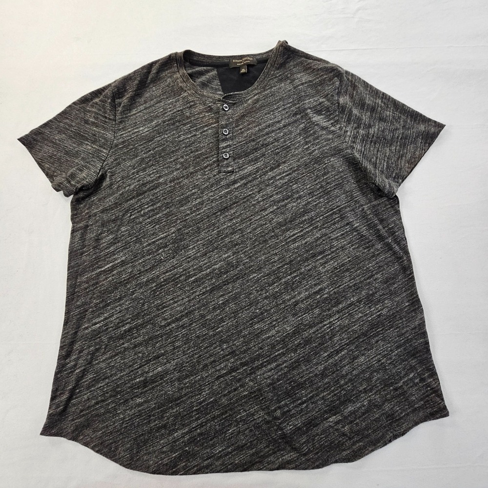 Banana Republic Gray Short Sleeve Cotton Blend Henley T-Shirt Women's XL